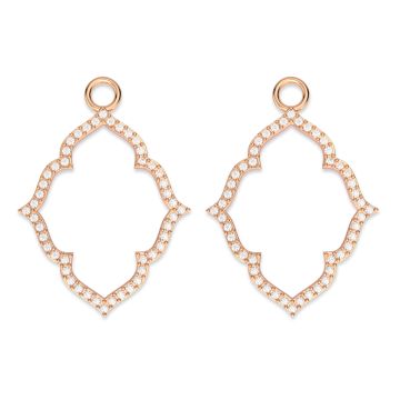 Open Victoria Mix Charms with Clear Swarovski Crystals Rose Gold Plated
