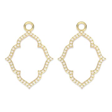 Open Victoria Mix Charms with Clear Swarovski Crystals Gold Plated