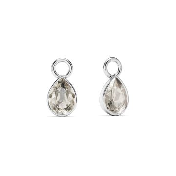 Petite Teardrop Mix Charms with Crystal Silver Shade Crystals Rhodium Plated