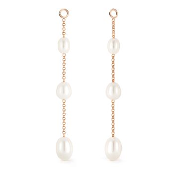 Triple Drop Freshwater Pearl Mix Charm Rose Gold Plated