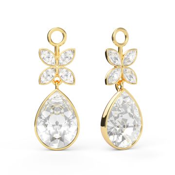 Victoria Teardrop Drop Mix Charms Clear Gold Plated