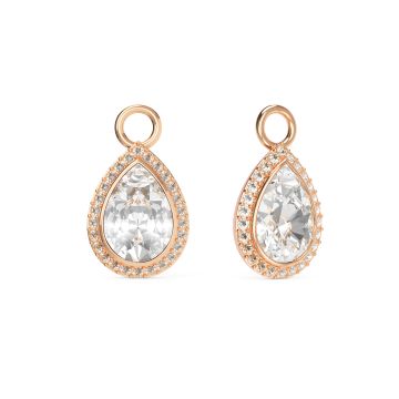 Angelic Teardrop Drop Mix Charms Clear Rose Gold Plated