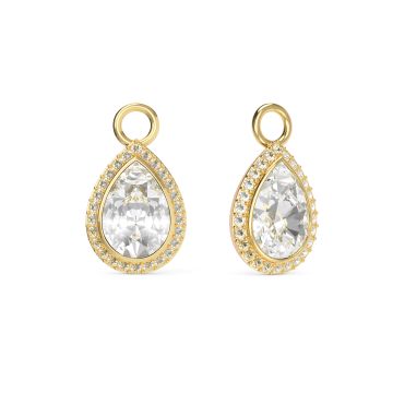 Angelic Teardrop Drop Mix Charms Clear Gold Plated