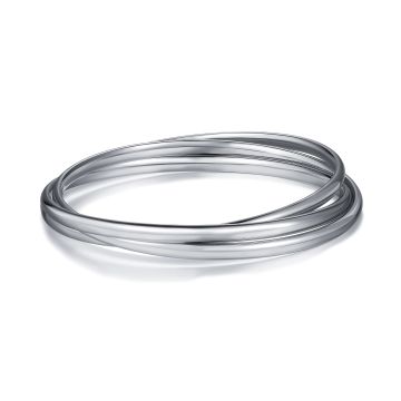 Trinity Interlocking Bangles Bridal Rhodium Plated