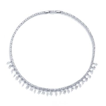 Taini Sprinkle Tennis Necklace with Clear Cubic Zirconia