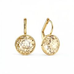 Bella Earrings 4 Carat Drop Earrings Champagne Crystals Gold Plated