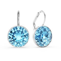 Bella Earrings with 8.5 Carat Aquamarine Crystals Silver Plated