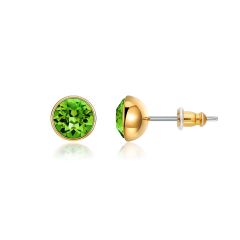 Signature Stud Earrings with 1 Carat Fern Green Swarovski Crystals Gold Plated