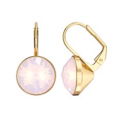 Bella Earrings with 6 Carat Rose Water Opal Crystals Gold Plated
