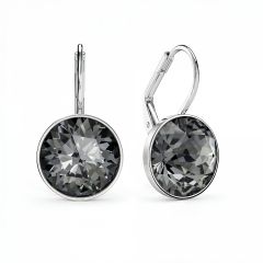 Bella Earrings 6 Carat Drop Earrings Crystal Silver Night Crystals Rhodium Plated
