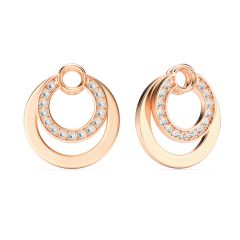 Circle Double Mix Charms Clear Crystal Rose Gold Plated