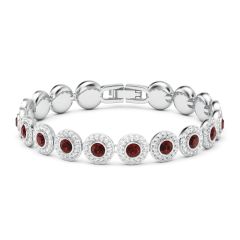 Angelic Tennis Bracelet Ruby Crystal Rhodium Plated