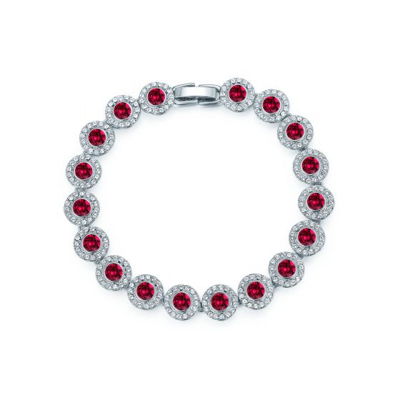 Ruby Austrian Crystal Rhodium Plated