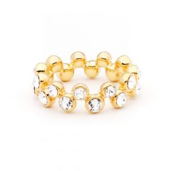 MYJS Fidelity Gold Bubbles Band Ring with Swarovski® Crystals