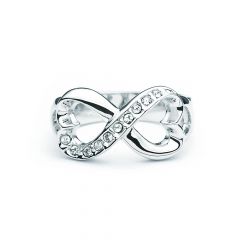 Crystal Studded Infinity Heart Ring