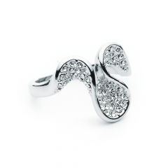 Retreating Wave Ring Crystal Pave with Swarovski® Crystals