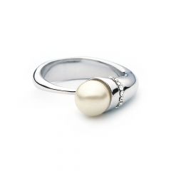 Divinity White Pearl Ring with Swarovski® Crystals