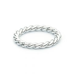 Twist Stackable Ring Rhodium Plated