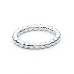 Circle of Bubbles Statement Stackable Ring Rhodium Plated