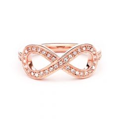 Infinity Love Pave Ring Crystal Rose Gold Plated