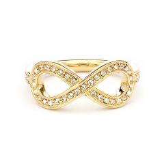 Infinity Love Pave Ring Crystal Gold Plated