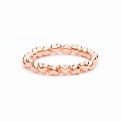 Pebble Hearts Stackable Ring Rose Gold Plated