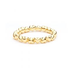Pebble Hearts Stackable Ring Gold Plated