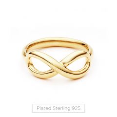 Infinity Icon Ring Sterling Silver Gold Plated