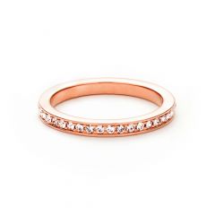 Eternity Round Petite Crystals Ring Rose Gold Plated