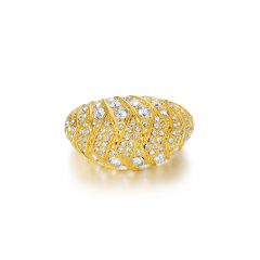 Ascendancy Statement Ring with Swarovski Crystals Gold Plated
