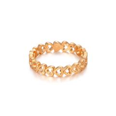 Heart Linked Stackable Ring Rose Gold Plated