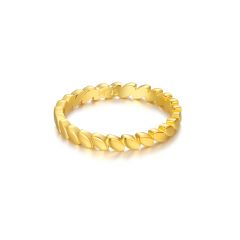 Leaf Link Stackable Ring Gold Plated