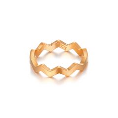 Zig Zag Stackable Ring Rose Gold Plated