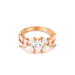 Victoria Statement Ring with Cubic Zirconia Rose Gold Plated