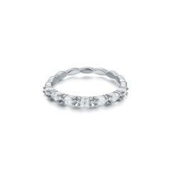 Vittore Marquise Stack Ring with Cubic Zirconia Rhodium Plated