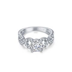Regal Royalty Statement Ring Rhodium Plated