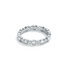 Bubbles Eternity Ring with Swarovski Crystals Rhodium Plated