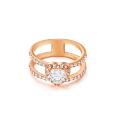 Cora Ring with CZ and Swarovski Crystals Rose Gold Plated