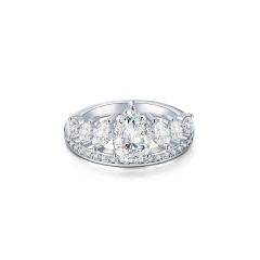 Solana Crown Ring with CZ and Swarovski Crystals Rhodium Plated