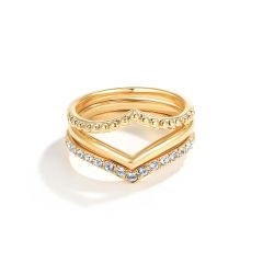 Wishbone Trio Stackable Ring Gold Plated