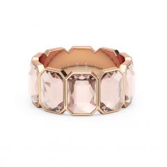 Octagon Band Ring Vintage Rose Crystals Rose Gold Plated