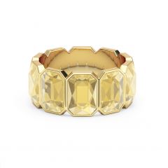 Octagon Band Ring Crystal Golden Shadow Crystals Gold Plated
