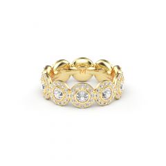 Angelic Band Ring Clear Crystals Gold Plated