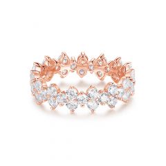 Victoria Cluster Ring Sterling Silver Rose Gold Plated