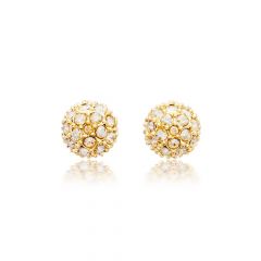 MYJS Emma Pave Crystal Ball Earrings with Swarovski® Crystals Gold Plated