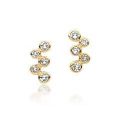 MYJS Fidelity Gold Bubbles Stud Earrings with Swarovski® Crystals