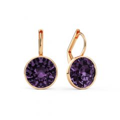 Bella Earrings with 4 Carat Iris Crystals Rose Gold Plated