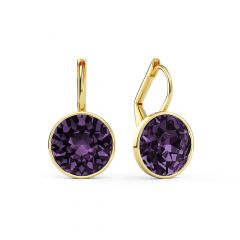 Bella Earrings with 4 Carat Iris Crystals Gold Plated