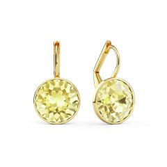 Bella Earrings with 4 Carat Jonquil Crystals Gold Plated