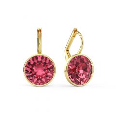 Bella Earrings with 4 Carat Rose Crystals Gold Plated